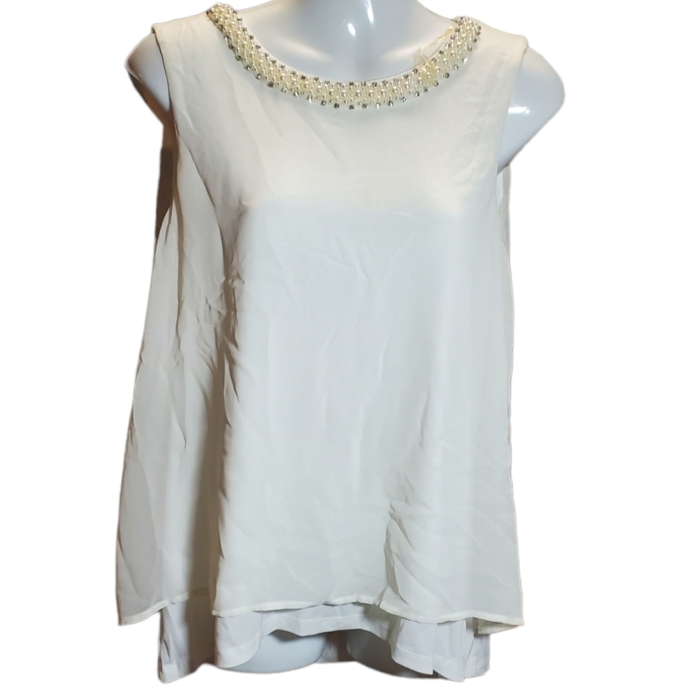 CONNECTED APPAREL embellished blouse M